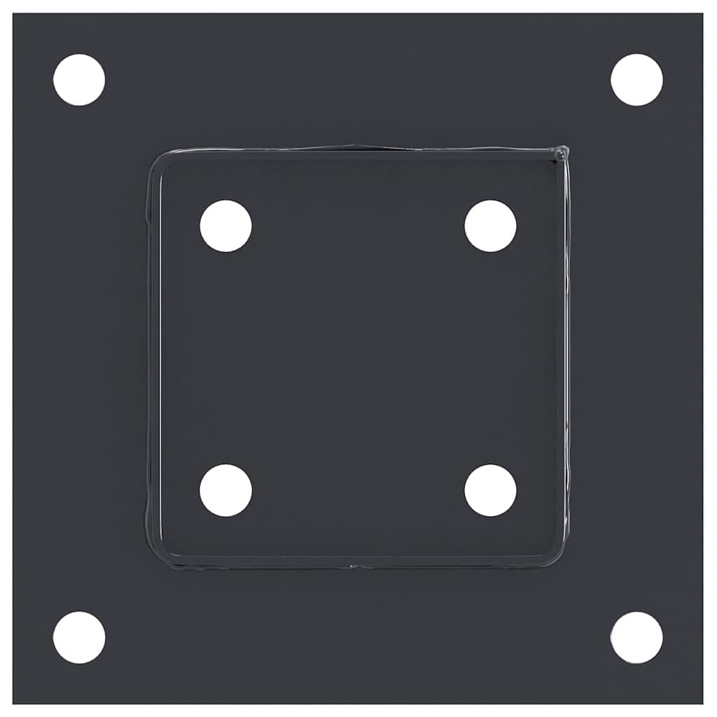 Mangloder - Soporte cuadrado para postes de madera y metal, 81 x 81 mm, 4 unidades, acero con recubrimiento en polvo, para postes de vallas, terraza, jardín, postes de madera y metal, fijación estable