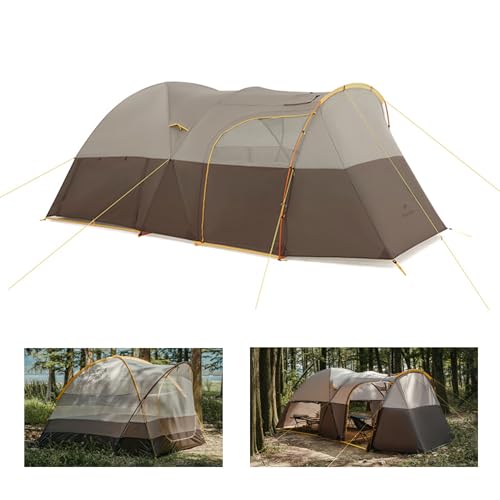 Naturehike トンネルテント 12.7u広いスペース 煙突穴付き 2M高さ 防結露 通気窓 防虫B3メッシュ 2ルーム 多機能 コンパクト 540*252*205cm インナー・アウターテント 2-4人用 リビング・寝室 薪ストーブと併用 キャンプ