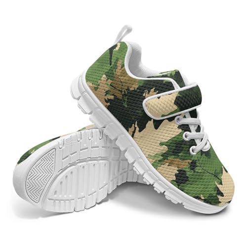 MARSVOVO Classic Girls Boys Athletic Shoes Hook and Loop Elastic Laces Comfortable Sneakers Casual Running Walking Shoes