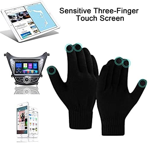 Micacorn Hat Scarf Gloves Set for Men 3 in 1 Winter Thermal Set Thickened Lining Knitted Pile Hat Touchscreen Gloves Long Scarf for Winter Outdoor