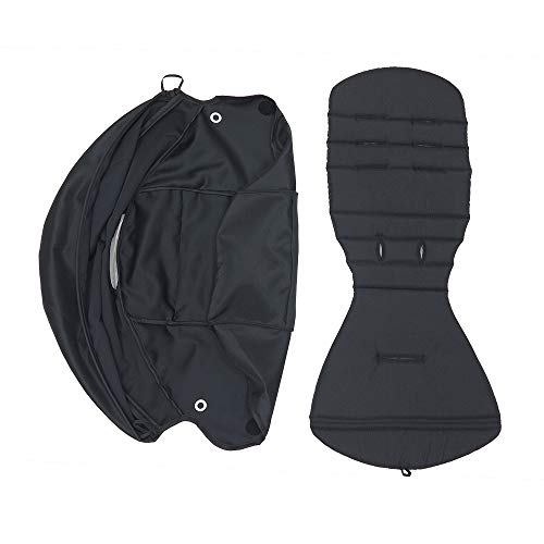 Accessoires de poussette pour Babyzen Yoyo+ Coussin Rembourrage et Pare soleil pour Yoya (Noir) Cover