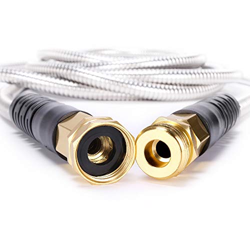 Cesun 75 Feet 304 Stainless Steel Metal Garden Hose with Solid Brass Nozzle, Lightweight Portable Durable Cool to The Touch, Flexible and No Kink, Tangle Puncture Resistant (75 Feet Upgraded) - Thumbnail 7