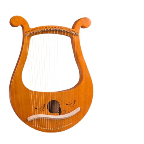 Sdvieuk ライアーハープ 19弦 木製ハープ 竪琴 弦楽器、金属弦ミニハープ マホガニー 心癒し 楽器、調律用ハンマー 、初心者向け 子供用 成人用 (D)