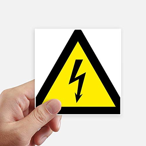 DIYthinker Advertencia portátil Símbolo Negro Amarillo Descarga eléctrica cuadradas y Triangulares Pegatinas...