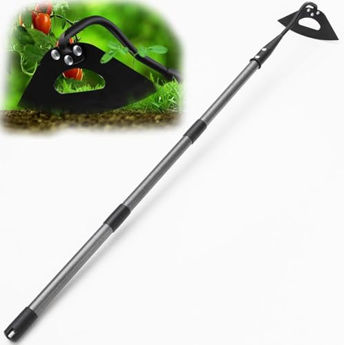 Houe de Jardin, 215cm Binette de Jardin Creuse Houe à Main Hoe à Mauvaises Herbes Désherbeuse à Main avec Lame Robuste pour Creuser, Désherber et Biner,...