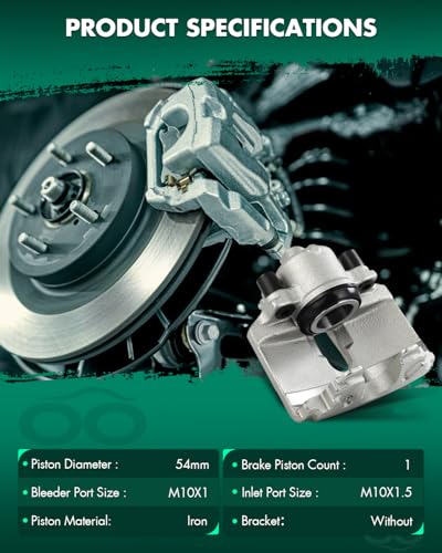 Image of SCITOO Front Left Brake Caliper Without Bracket 19-2974 Compatible For Audi For A1 2011-2013,For Audi For A3 2010-2013,For Volkswagen For Type 1 2012-2019,For Volkswagen For Bora 2005-2010