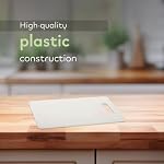 Luciano Housewares Durable Plastic Cutting Board, Chopping Board for Kitchen Use, Ideal for Cutting Vegetables, Fruits, and Meats, Kitchen Essentials, White, 9.25" x 5.5" x 0.19"