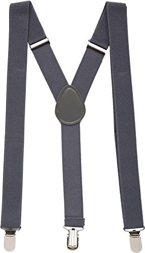 RR DESIGNsuspenders for boys, kids ,men and women, grey, large men size