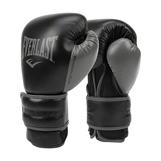 Everlast PowerLock2 Training Glove 16Oz Black/Gray