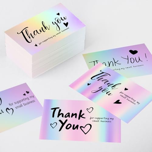 image for Lannso Thank You Cards Small Business, 100 PCS 5 Styles Thank You Card