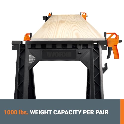 Worx WX065 Clamping Sawhorses with Bar Clamps - Image 3
