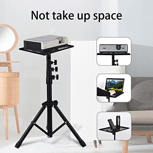 Soporte de proyector multi-función de piso con trípode telescópico ajustable y bandeja, montaje en techo miniatura 2
