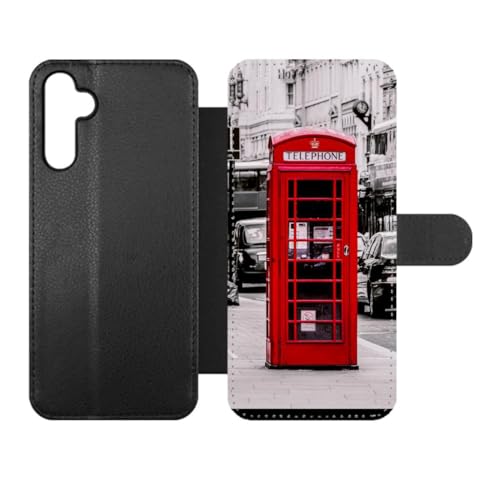 Étui Samsung A25 5G en cuir avec cabine rouge de Londres et fermeture magnétique