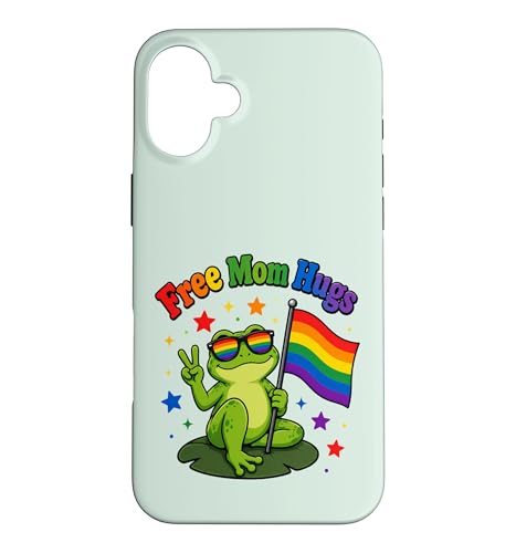 Free Mom Hugs LGBTQIA+ Ally Frog Pride Month�B �X�}�z�P�[�X iPhone 16 Plus �p