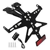 PSLER Portatarga per Moto Compatibile con TMAX 530 DX SX 2017-2019 e per TMAX 560 2020-2021(Nero)