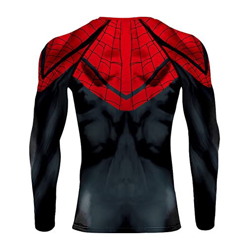 Color Cosplayer Mens Spiderman Long Sleeve Compression Shirts 3D Print Pattern Fitness Sports Shirt Gym T-Shirt thumb #2