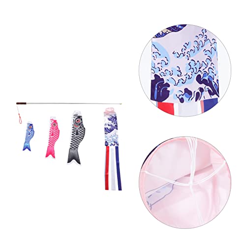 IMIKEYA 1 Conjunto de Peixes Japoneses Windsock Decorativo Carpa Japonesa Pântano Flâmula Pescar Kit