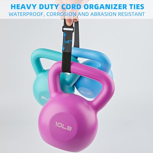 Image of 1 inch x 15ft Nylon Hook and Loop Cable Straps Roll with 20 Plastic Buckles - Reusable, Adjustable, Cut-to-Length for Organizing Cords, Wires & Storage Solutions