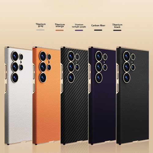 Coque en Cuir pour Samsung Galaxy S25 Ultra, Étui Rigide Noir Élégant - 6