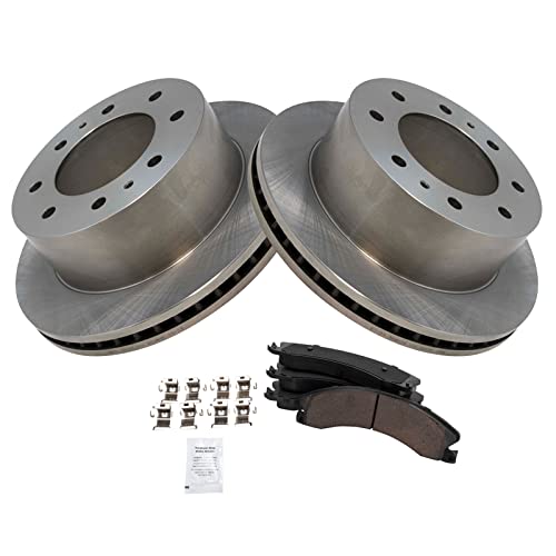 Image of TRQ Rear Ceramic Disc Brake Pad & Rotor Kit for Chevy GMC 2500 3500 Truck