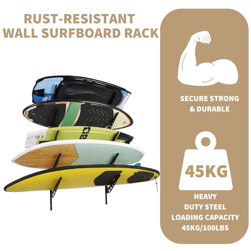 image for JUSTOOP 5 Board Surfboard Rack, Adjustable Surf Rack for Surfboard, Wa