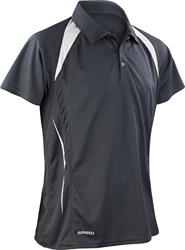 Polo homme Spiro noir blanc L vêtement sport respirant multicolore