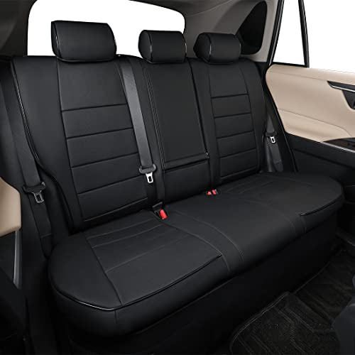 Image of EKR Rav4 Seat Covers Custom Fit for Toyota Rav4 2021-2024 Prime SE,XSE & 2019-2025 Hybrid /PHEV SE,XSE, Leather Car Seat Cover Full Set for SUV,Faux Leather(Black)