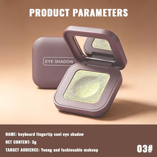 Image of Multichrome Shimmer Eyeshadow, Champagne Gold Green Metallic Eye Shadow with Iridescent Color Shift Finish, Smooth Waterproof Long-Lasting Single Eyeshadow, Sombra de Ojos 03