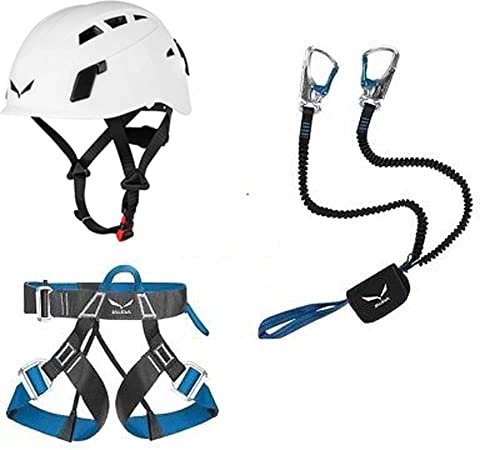 LACD Klettersteigset Komplettset In Blau Mit Klettergurt Und Helm - Professionelle Ausrüstung Für Klettersteigtouren