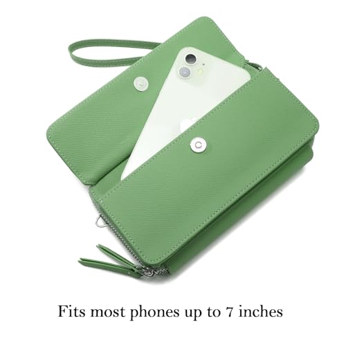 Image of Lanyani RFID Crossbody Wallet Wristlet Purse with Phone Pocket For Women Vegan Leather