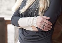 Algopix Similar Product 18 - Long Lace Ribbed Knit Arm Warmers