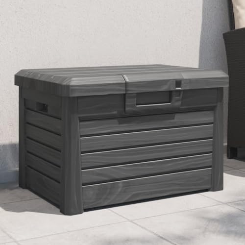 Genérico Baúl para Cojines Polipropileno Gris Antracita 73x50,5x46,5 cm,Mobiliario,Muebles de jardín,Cajas de almacenaje para exteriores-366600