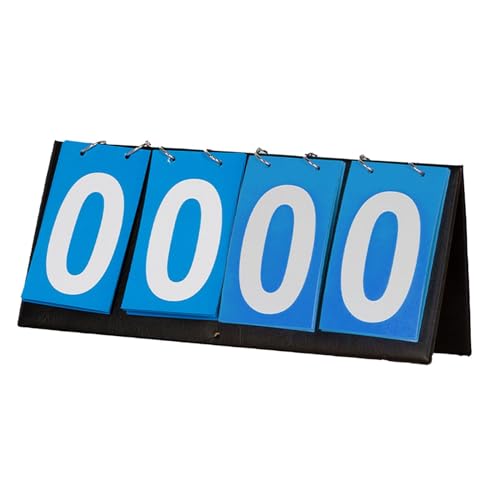 DYNWAVE Tabletop Scoreboard Score Flipper 4 Digits Competition Portable Score Keeper for Basketball Multi Sports Indoor & Outdoor, Blue