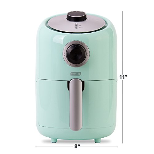 Dash Compact Air Fryer Oven Cooker with Temperature Control, Non-stick Fry Basket, Recipe Guide + Auto Shut off Feature, 2 Quart - Aqua