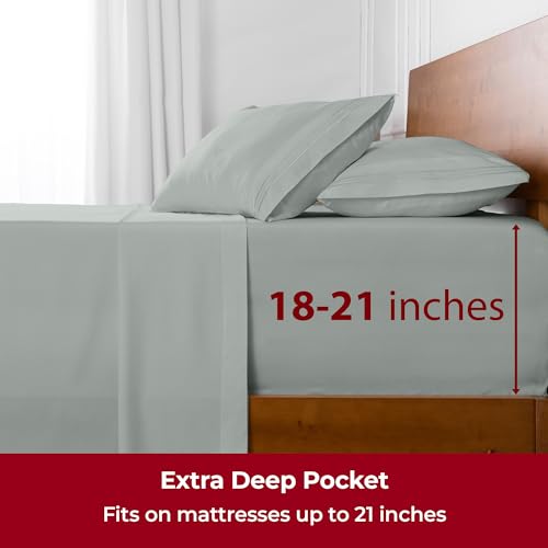 Image of Mellanni Extra Deep Full Sheets - 4 PC Iconic Collection Bedding | Hotel Luxury, Ultra Soft, Cooling Bed Sheets - Wrinkle, Fade, Stain Resistant (Full, Spa Mint)