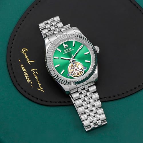 Image of BUREI Men's Classic Luxury Watch Stainless Steel Waterproof Machine Watch Fashion Double Watches Date Sapphire Crystal