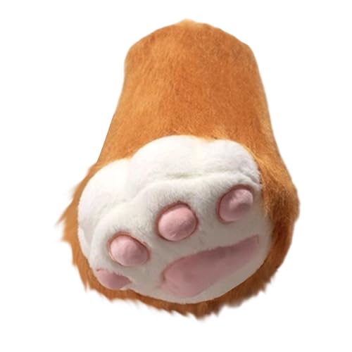 Dasongff Cosplay animal gato lobo perro zorro fursuit pies garras zapatos botas de piel accesorios de traje para adultos (1 par), marrón, 35 EU