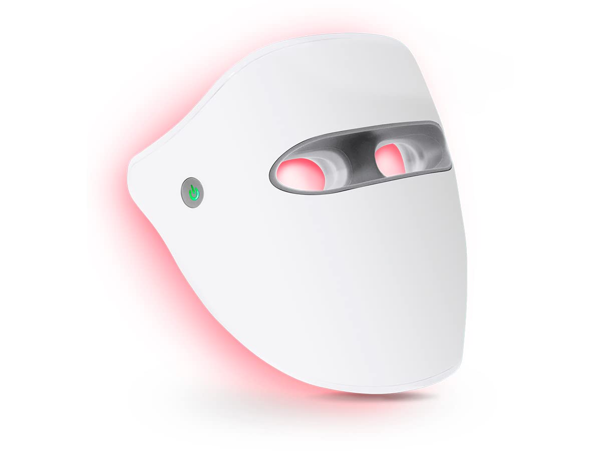 QUIRUMED Máscara LED facial, 3 tipos de luz, Mando a distancia, Limpieza rostro, Elimina impurezas, Mejora aspecto de la piel, Antiarrugas, Modo automático y manual