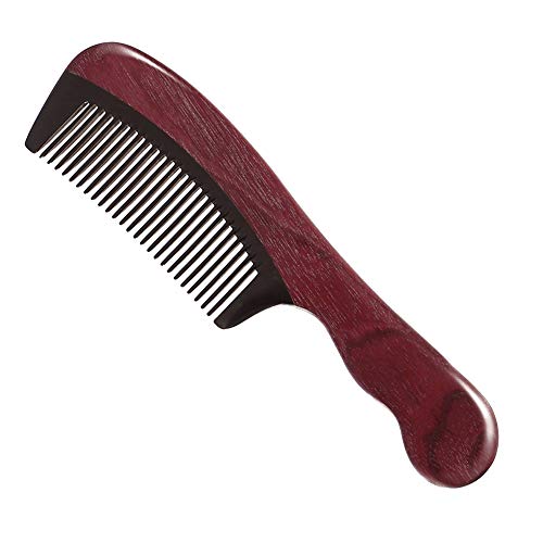 Purpleheart Wood Combs For Women & Men - No Static Detangle Hair Comb With Handle