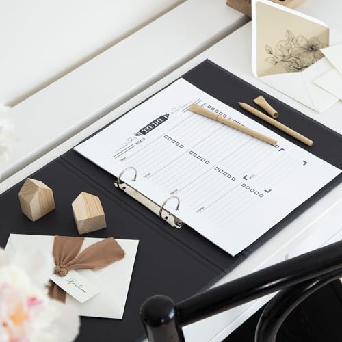 BIGSO RINGO Ringbuch A4 – Aufbewahrungsbox mit 2 Ringen – Schreibtischablage für Dokumente, Klarsichthüllen & Trennblätter – Ringhefter aus Faserplatte und Papier – schwarz