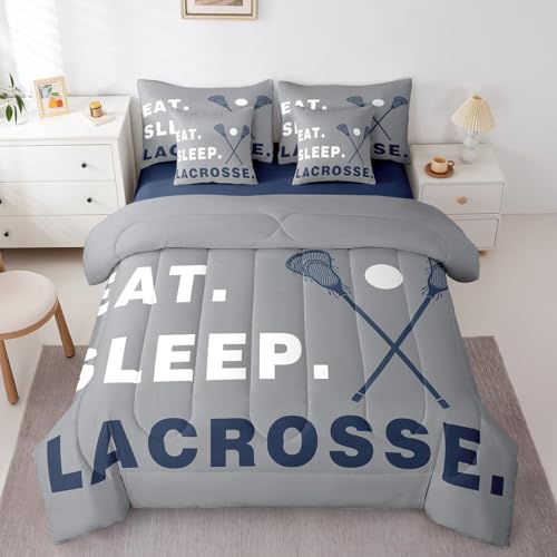 Image of Feelyou Lacrosse Comforter Set Full Size 7 Piece for Kids Adults