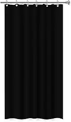 "Cortina Para Box Vinil Impermeável Antimofo e Antiácaro, 1,38x1,98m, Com Ilhós, Material Resistente e Higienizável - Não acompanha Varão" (Preto)