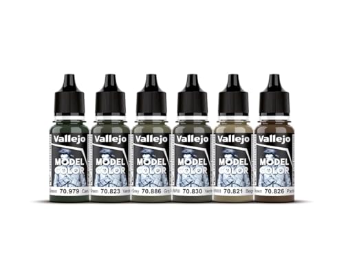 Vallejo 070206 Farb-Set, Deutsche Infanterie, WWII Modellbausatz, 17 ml (6er Pack), bunt