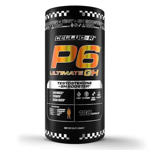 Cellucor P6 Ultimate GH Test Booster for Men Growth Hormone Support Pills for Protein Synthesis & Fat Metabolism 180 Capsules