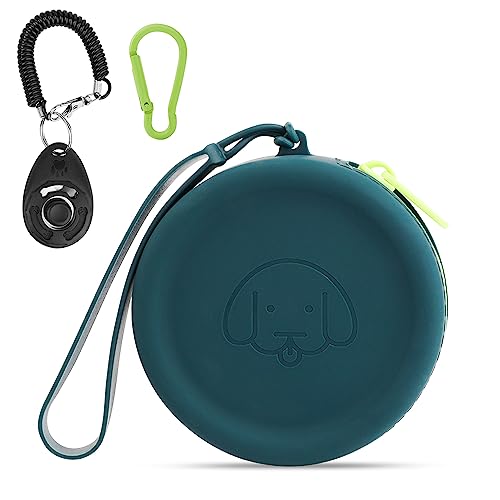 Pochette en silicone pour friandises pour chien,avec Clickers de dressage pour chiens,marche pour chien et chat,format de poche,facile à nettoyer,sans...