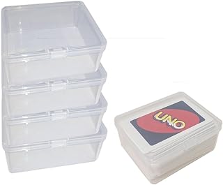 DKAOVH 4PCS Plastic Game Card Storage Box, UNO Card Case, playing card box, High Capacity Playing Card Case (NO Cards)