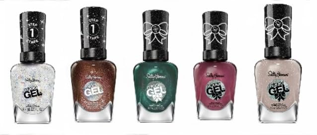5 Pack - Miracle Gel Nail Polish - Christmas Bundle (House is Lit, Gingerbread Man-Icure, Under the Tree, Wrapped in Love, Living in the Presents) No UV Light Needed