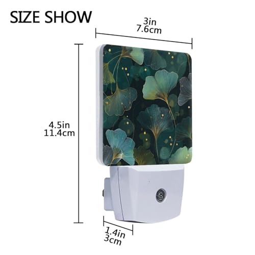 Lámpara nocturna con sensor de luz y diseño hojas de ginkgo miniatura 3