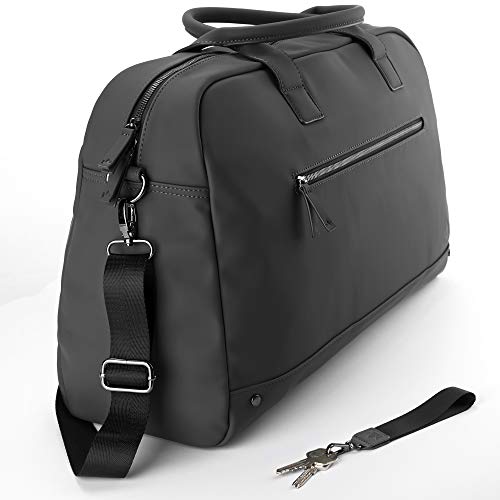 The Friendly Swede Weekender Bag, Duffle Overnight Bag - High-end Vreta Collection - 35L Travel Duffel, Weekend Bag For Women and Men (Black)