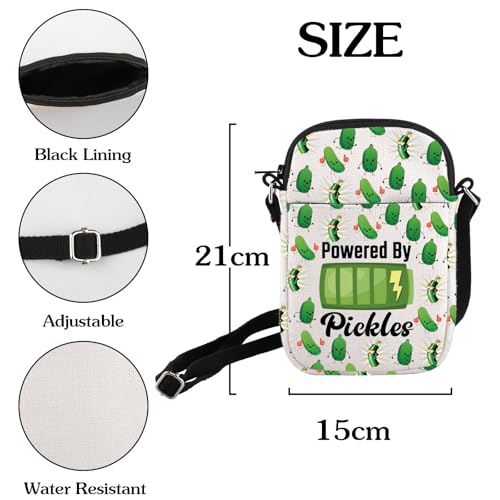 Pickles Lover Inspired Crossbody Bag Powered By Pickles Small Sling Bag Housewarming Pickle Canning Season Gift2